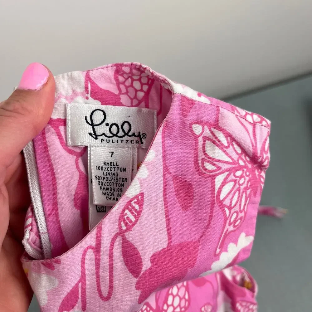 Lilly Pulitzer Girls Pink Daisies Shift Dress 7